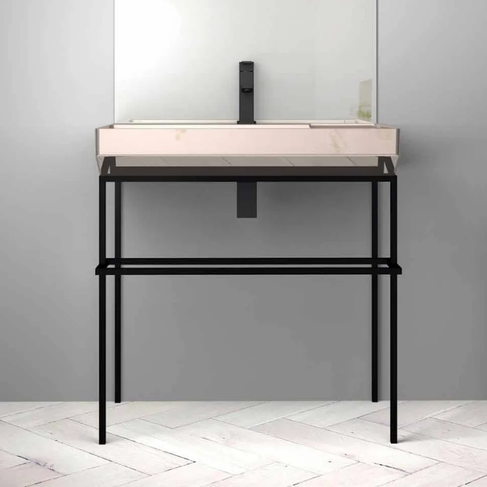 Lavabo da appoggio in ceramica di design fatto in Italia, Viviano