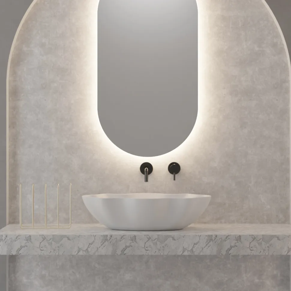 Lavabo da Appoggio in Ceramica Colorata Diverse Finiture L 65 cm - Cubo