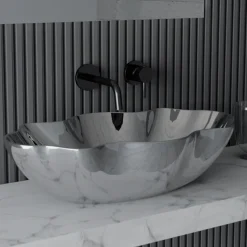 Lavabo da Appoggio in Ceramica Colorata Diverse Finiture L 65 cm - Cubo