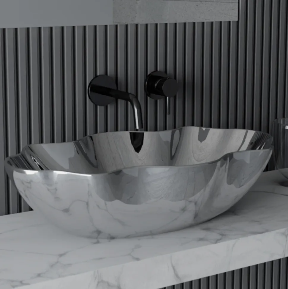Lavabo da Appoggio in Ceramica Colorata Diverse Finiture L 65 cm - Cubo