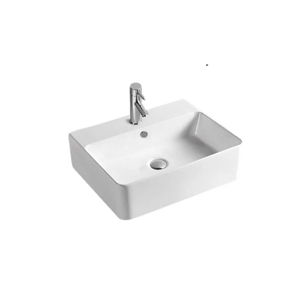 Lavabo da Appoggio in Ceramica e Foro Rubinetteria Design Moderno - Papavero