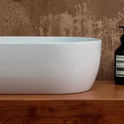 Lavabo da appoggio in ceramica bianca o colorata Star 55x35 made Italy