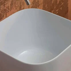 Lavabo da appoggio in ceramica design moderno Star Square 40x40 cm