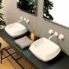 Lavabo da appoggio in ceramica bianca di design made in Italy Simon