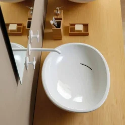 Lavabo da appoggio inclinato di design ceramica made in Italy Glossy