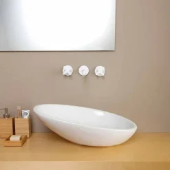 Lavabo da appoggio inclinato di design ceramica made in Italy Glossy