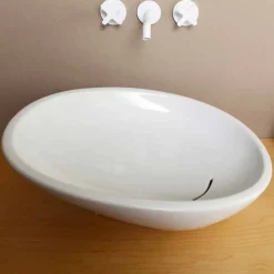 Lavabo da appoggio inclinato di design ceramica made in Italy Glossy