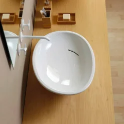 Lavabo da appoggio inclinato di design ceramica made in Italy Glossy