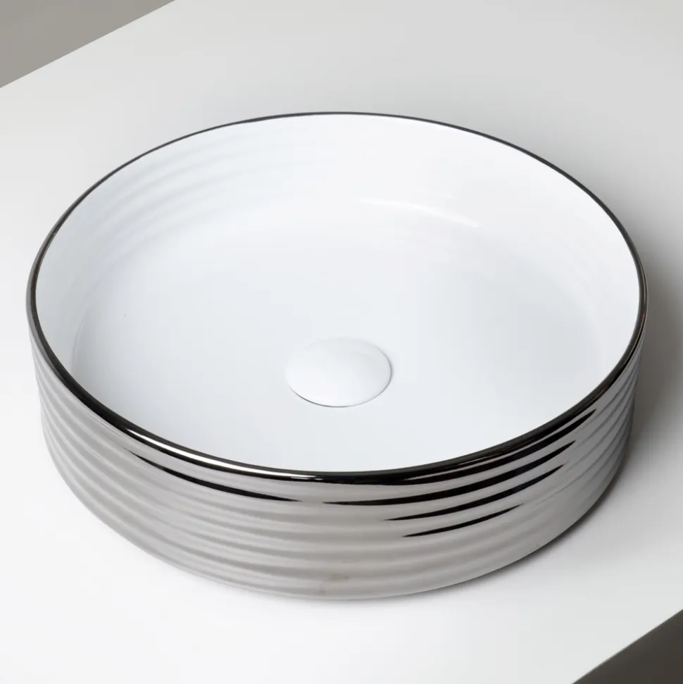 Lavabo da Appoggio in Gres Porcellanato Ondulato Made in Italy - Vibrazione