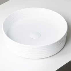 Lavabo da Appoggio in Gres Porcellanato Argento o Bianco - Vibrazione