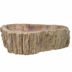 Lavabo da Appoggio in Legno Fossile Goa, non riproducibile in serie