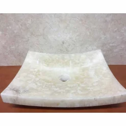 Lavabo da appoggio in pietra onice naturale Love, pezzo unico