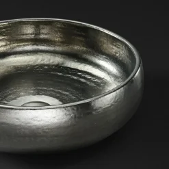 Lavabo da Appoggio in Raku Clay Finitura Platino Made in Italy - Ribano