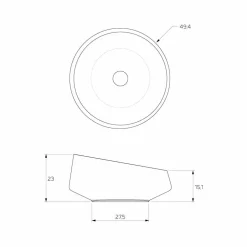 Lavabo da appoggio in Solid Surface fatto in Italia,Dongo