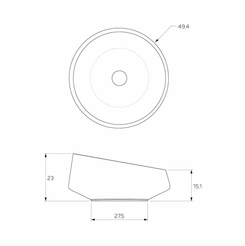 Lavabo da appoggio in Solid Surface fatto in Italia,Dongo