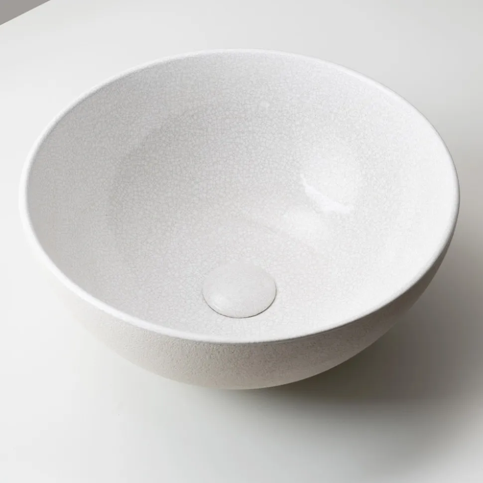Lavabo da Appoggio in Terra Raku Tornita a Mano Made in Italy - Magma