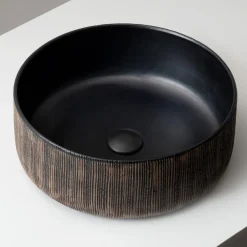 Lavabo da Appoggio in Terra Rossa Naturale Striato a Mano - Balance