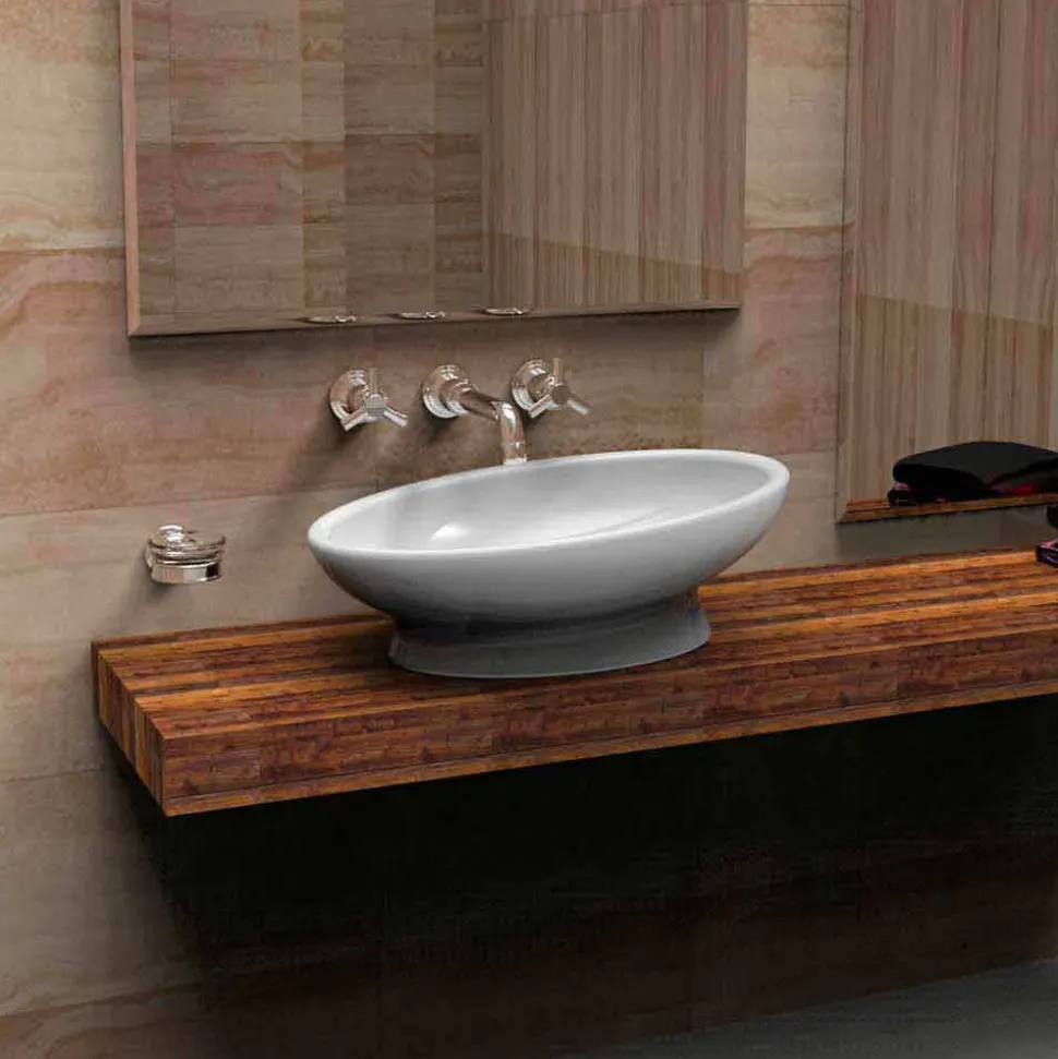 Lavabo da appoggio moderno Egg, prodotto artigianle italiano
