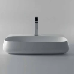 Lavabo da appoggio moderno in ceramica L 75cm fatto in Italia, Gais