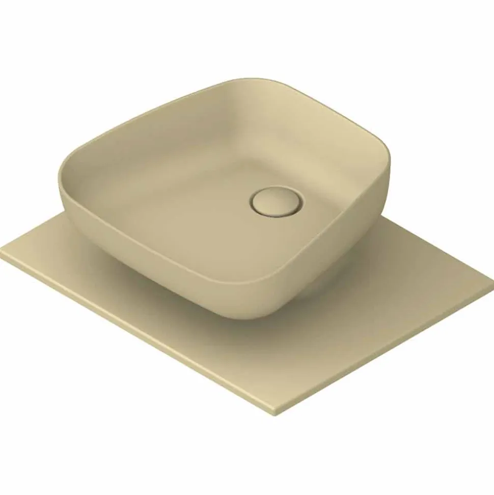 Lavabo da appoggio moderno in ceramica realizzato in Italia, Reale