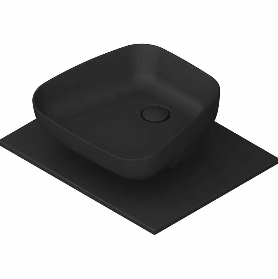 Lavabo da appoggio moderno in ceramica realizzato in Italia, Reale