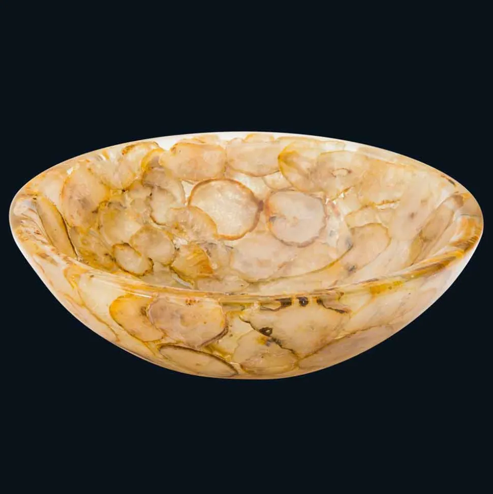 Lavabo da appoggio moderno in resina artificiale e pietra agata Petra