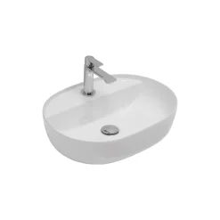 Lavabo da Appoggio Monoforo in Ceramica Lucida Design Moderno - Papavero
