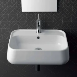 Lavabo da Appoggio o da Parete Moderno in Ceramica Colorata Oliena