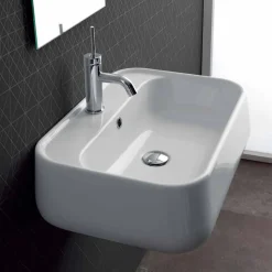 Lavabo da Appoggio o da Parete Moderno in Ceramica Colorata Oliena