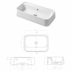 Lavabo da Appoggio o da Parete Moderno in Ceramica Colorata Oliena