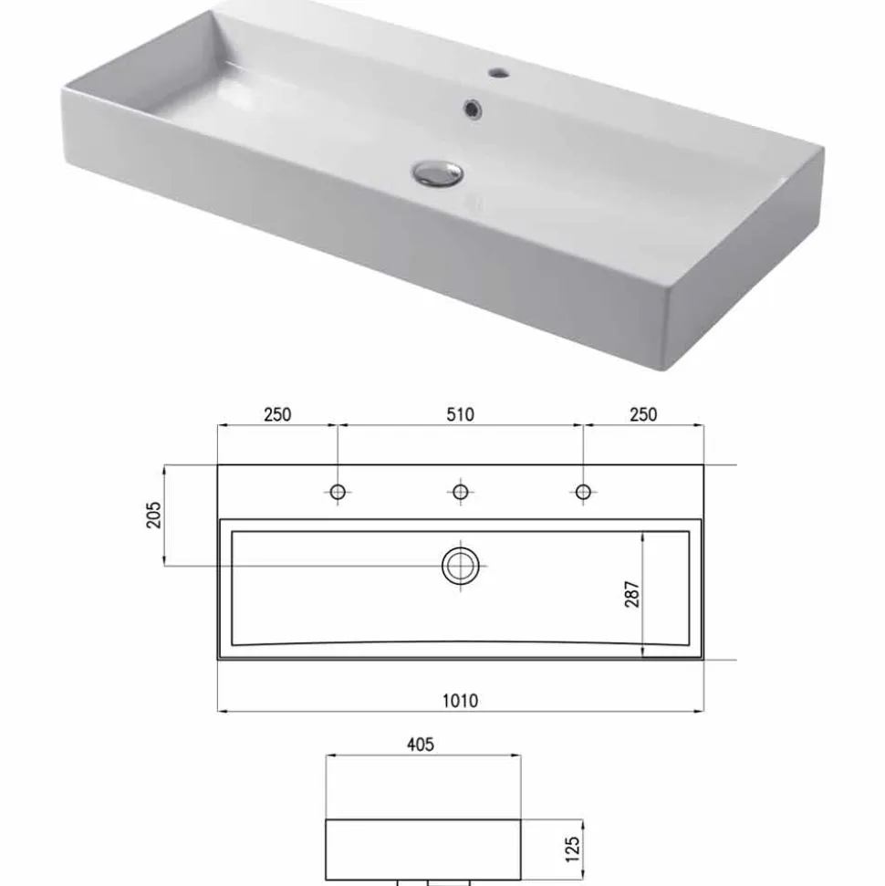 Lavabo da Appoggio o Parete di Design in Ceramica Colorata Leivi