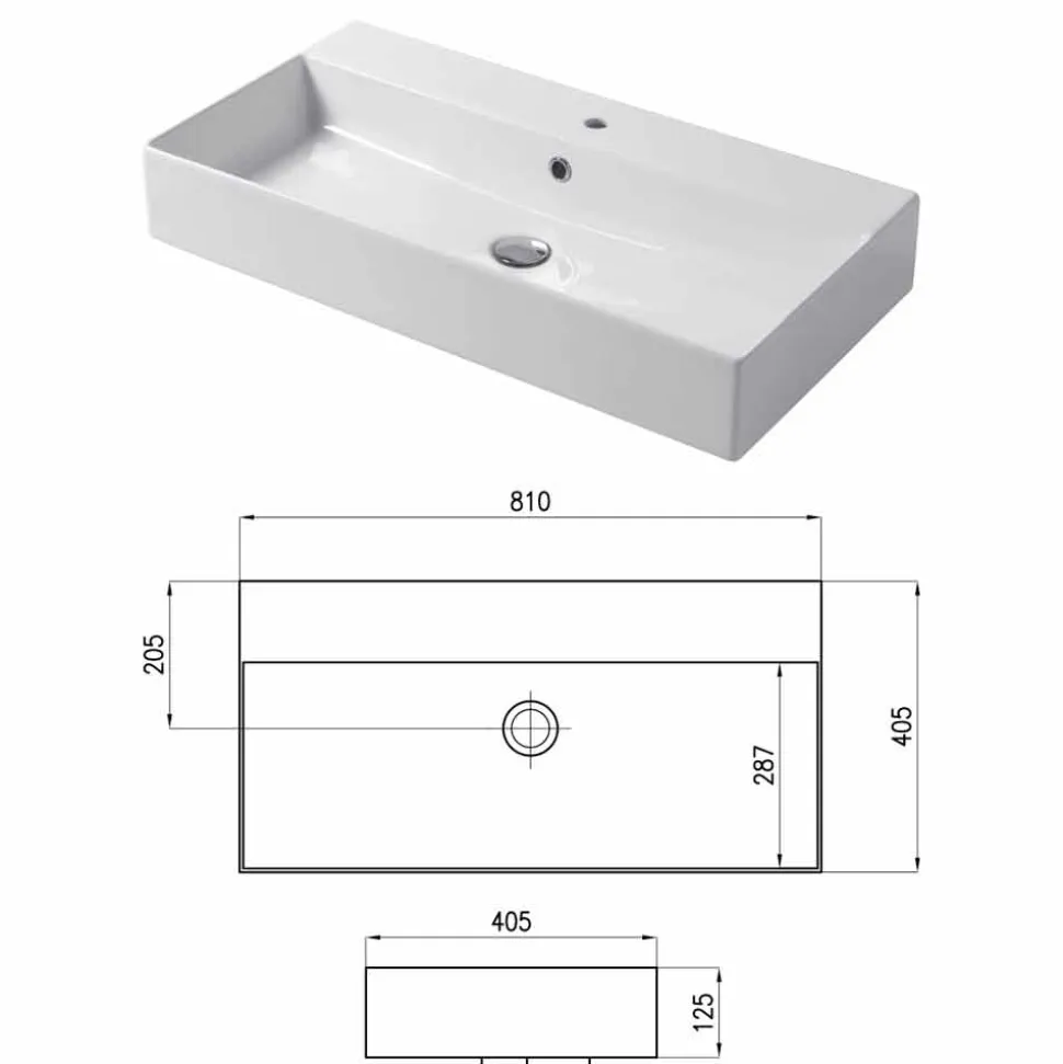 Lavabo da Appoggio o Parete di Design in Ceramica Colorata Leivi