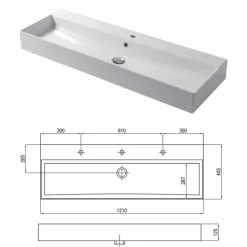 Lavabo da Appoggio o Parete di Design in Ceramica Colorata Leivi