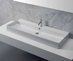 Lavabo da Appoggio o Parete in Ceramica Colorata o Bianca Leivi