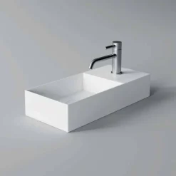 Lavabo da Appoggio o Sospeso Rettangolare in Ceramica Made in Italy - Act