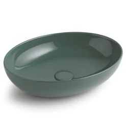 Lavabo da Appoggio Ovale in Ceramica Lucida L 50 cm Made in Italy - Ferry