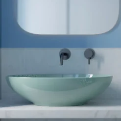 Lavabo da Appoggio Ovale in Ceramica Lucida L 50 cm Made in Italy - Ferry