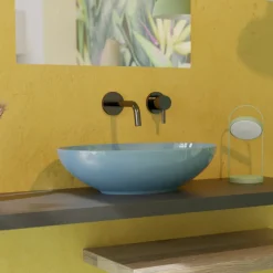 Lavabo da Appoggio Ovale in Ceramica Lucida L 50 cm Made in Italy - Ferry