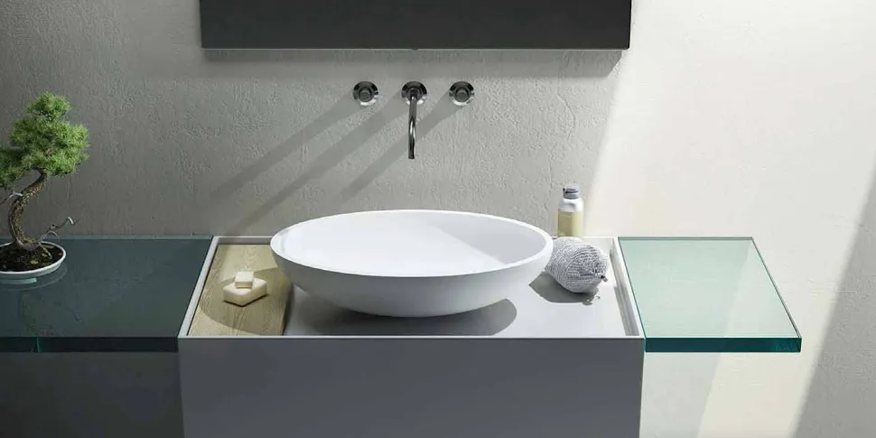Lavabo da appoggio ovale prodotto in Italia, Frascati