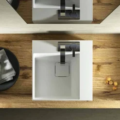 Lavabo da appoggio quadrato di moderno design fatto in Italia, Lavis