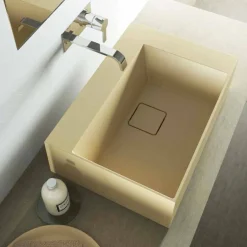 Lavabo da appoggio quadrato di moderno design fatto in Italia, Lavis
