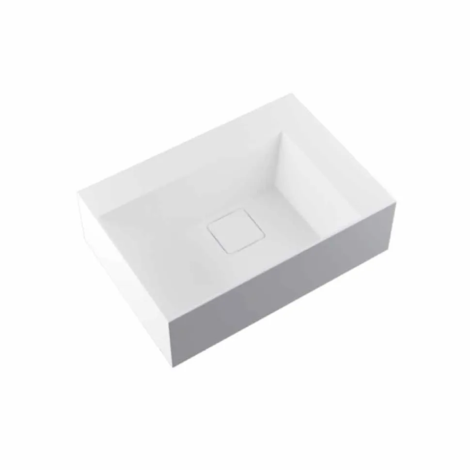 Lavabo da appoggio quadrato di moderno design fatto in Italia, Lavis