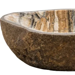 Lavabo da appoggio realizzato a mano in pietra fiume, Palata