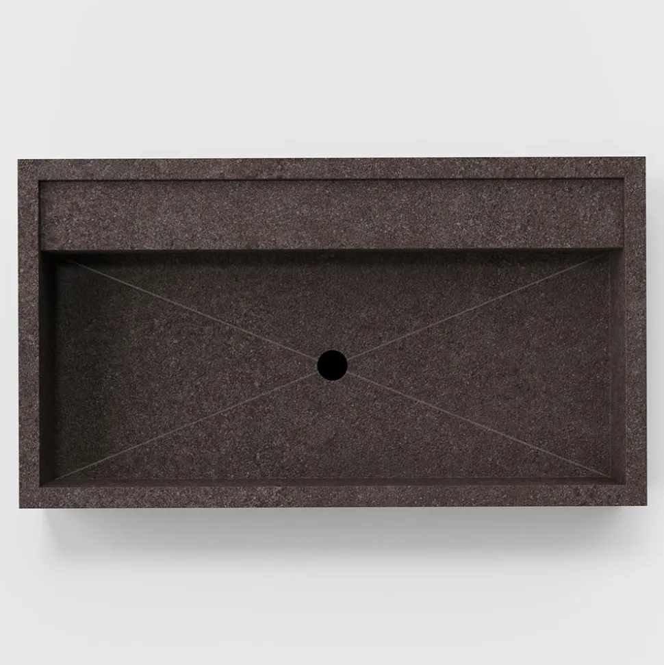 Lavabo da Appoggio Rettangolare in Gres Porcellanato Made in Italy - Cervia