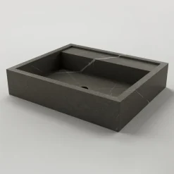 Lavabo da Appoggio Rettangolare in Gres Porcellanato Made in Italy - Cervia