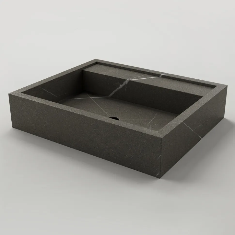 Lavabo da Appoggio Rettangolare in Gres Porcellanato Made in Italy - Cervia