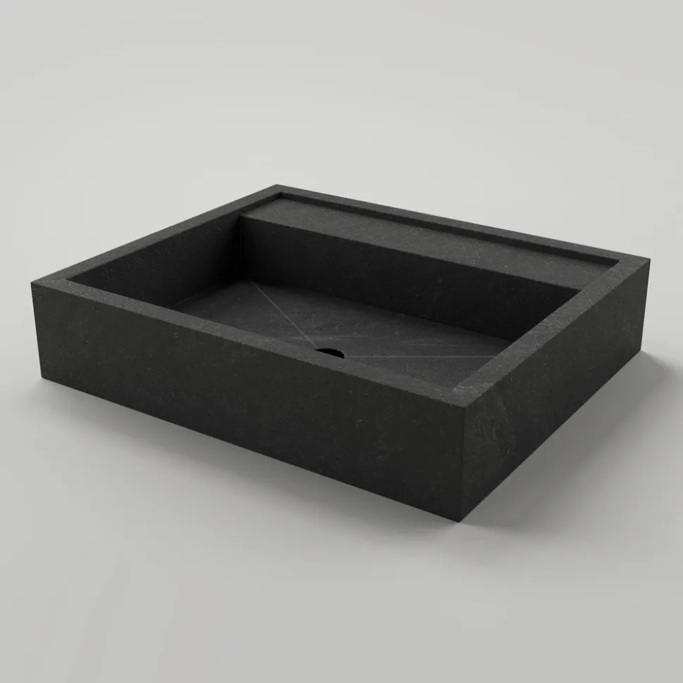 Lavabo da Appoggio Rettangolare in Gres Porcellanato Made in Italy - Cervia
