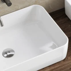 Lavabo da Appoggio Rettangolare in Ceramica dal Design Moderno - Aster