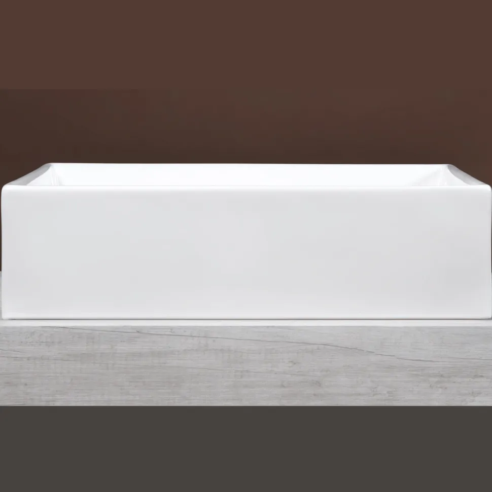 Lavabo da Appoggio Rettangolare in Ceramica dal Design Moderno - Papavero
