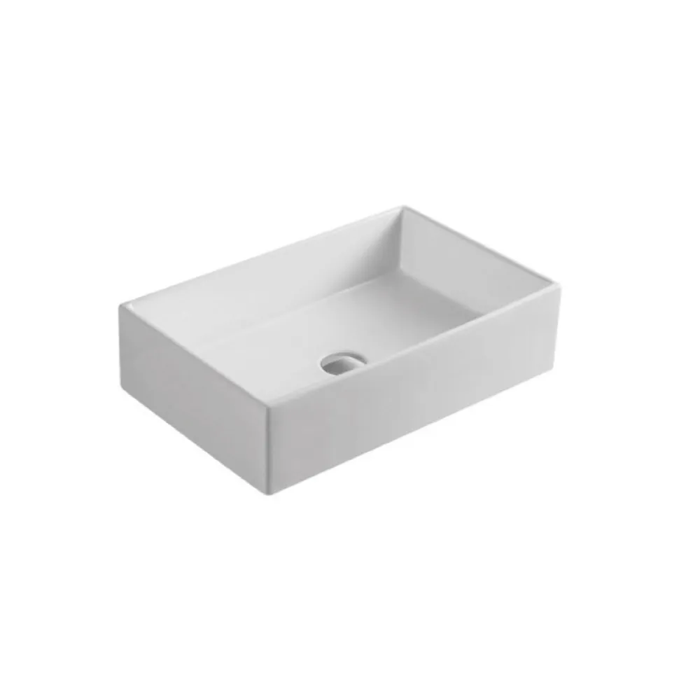 Lavabo da Appoggio Rettangolare in Ceramica dal Design Moderno - Papavero